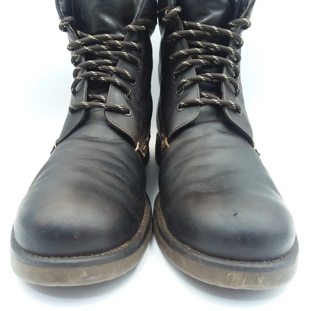Wallin & Bros Lace Up Leather Boots‎ Men EU44 US 10.5 Dark Brown Work Utility